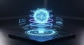 Futuristic Artificial Intelligence Data Sphere With Holographic Interface Royalty Free Stock Photo