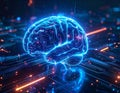Futuristic Artificial Intelligence Digital Brain Neural Network Technology Concept AI Data Processing and Machine Learning Royalty Free Stock Photo