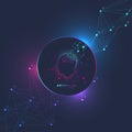 Futuristic Artificial Intelligence and Machine Learning Concept. Human Big Data Visualization. Wave Flow Communication