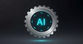 Futuristic Artificial Intelligence Mechanism Cogwheel Symbolizing Digital Automation and Progress for Tech Professionals Royalty Free Stock Photo