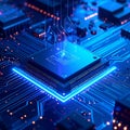 Futuristic Artificial Intelligence Processor Chip On Digital Circuit Board AI Computing Semiconductor Technology Royalty Free Stock Photo