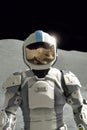 Futuristic astronaut on the moon