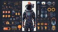 Futuristic Astronaut Suit Design with Detailed Technical Infographics Royalty Free Stock Photo