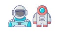 Futuristic Astronaut Team, Space Mission Explorers, vector design Generative AI Royalty Free Stock Photo