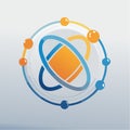 Futuristic Atomic Network Logo Concept Royalty Free Stock Photo