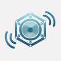 Futuristic Audio Speaker Vector Icon Royalty Free Stock Photo