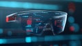 Futuristic Augmented Reality Glasses with Digital Interface Display Royalty Free Stock Photo