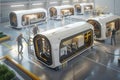 Futuristic Automated Warehouse System with Multiple Autonomous Pods