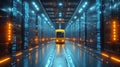 Futuristic Autonomous Train in Data Center Corridor