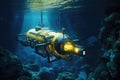 futuristic autonomous underwater vehicle exploring depths