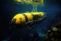 futuristic autonomous underwater vehicle exploring depths