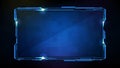 Futuristic background of blue glowing technology sci fi frame hud ui