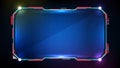 futuristic background of blue glowing technology sci fi frame hud ui