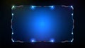 futuristic background of blue glowing technology sci fi frame hud ui Royalty Free Stock Photo
