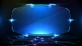 futuristic background of blue glowing technology sci fi frame hud ui Royalty Free Stock Photo