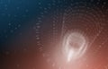 Futuristic Background. 3d Render Illustration. Abstract architecture.Space construction. Dark sci-fi backdrop. Dots and