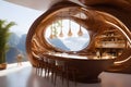 futuristic bar inside a beautiful house generated by Ai