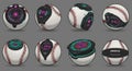 Futuristic baseballs integrate digital technology, featuring LED displays and electronic Royalty Free Stock Photo