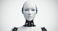 Futuristic Beauty: AI Robot Face with Striking Blue Eyes - Exploring Artificial Intelligence & Humanoid Technology