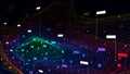 Futuristic big data digital cloud visualization, information sorting and storage technology, color structure of neural networks,