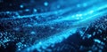 Futuristic Binary Code Flow: Safe Information Technology Landscape