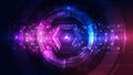 Futuristic Binary Code Interface Ã¢â¬\' Cyber Security and AI Control HUD Royalty Free Stock Photo