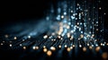 Futuristic Binary Code Pixel Light Pattern, Abstract digital background with glowing data and code elements Royalty Free Stock Photo