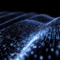 Futuristic Binary Code Waveform Abstract 3D Digital Wave on Dark Background for Technology