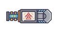 Futuristic Biohazard Device, Sci-Fi Safety Technology Icon - vector design Generative AI Royalty Free Stock Photo