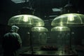 Futuristic Biolab. Advanced operating room in secret biological laboratory Royalty Free Stock Photo
