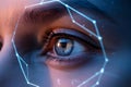 Futuristic Biometric Eye Scan, biometric security concept Royalty Free Stock Photo