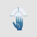 Futuristic Biometric Hand Scanner Interface Royalty Free Stock Photo