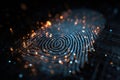 Futuristic Biometric Security Fingerprint Scanning Image Royalty Free Stock Photo