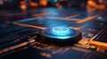 Futuristic Biometric Sensor on Reflective Surface