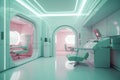 Futuristic Bionic Design with Mint Green and Blush Pink Accents