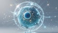 Futuristic Biotech Cell with Digital Network Royalty Free Stock Photo