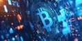 Futuristic Bitcoin Cryptocurrency in a Digital Blockchain Network