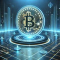 Futuristic Bitcoin Digital Concept â Blockchain & Cryptocurrency Technology â AI Generated Royalty Free Stock Photo