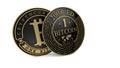 Golden Platinum Bitcoin coin