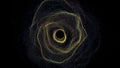 Futuristic black hole. Abstract space background. 3d rendering backdrop