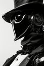 Futuristic Black Robotic Plague Doctor Concept on White Background Royalty Free Stock Photo
