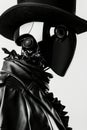 Futuristic Black Robotic Plague Doctor Concept on White Background Royalty Free Stock Photo