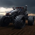 Futuristic Black Truck With Huge Tires: Concept Art Inspired By Star Wars Evil Empire