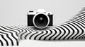 Futuristic Black And White Camera With Chromatic Waves Royalty Free Stock Photo