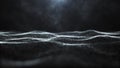 Futuristic black and white dot wave. Abstract digital particle wave. Technological background. Dark background. Digital background Royalty Free Stock Photo