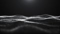Futuristic black and white dot wave. Abstract digital particle wave. Technological background. Dark background. Digital background Royalty Free Stock Photo