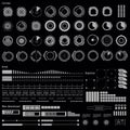 Futuristic black and white virtual graphic touch user interface HUD