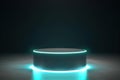 Futuristic Blank Podium for Product Display, 3D Rendering Pedestal. created with Generative AI