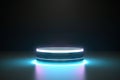 Futuristic Blank Podium for Product Display, 3D Rendering Pedestal. created with Generative AI