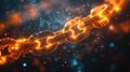 Futuristic blockchain chain with glowing digital effects